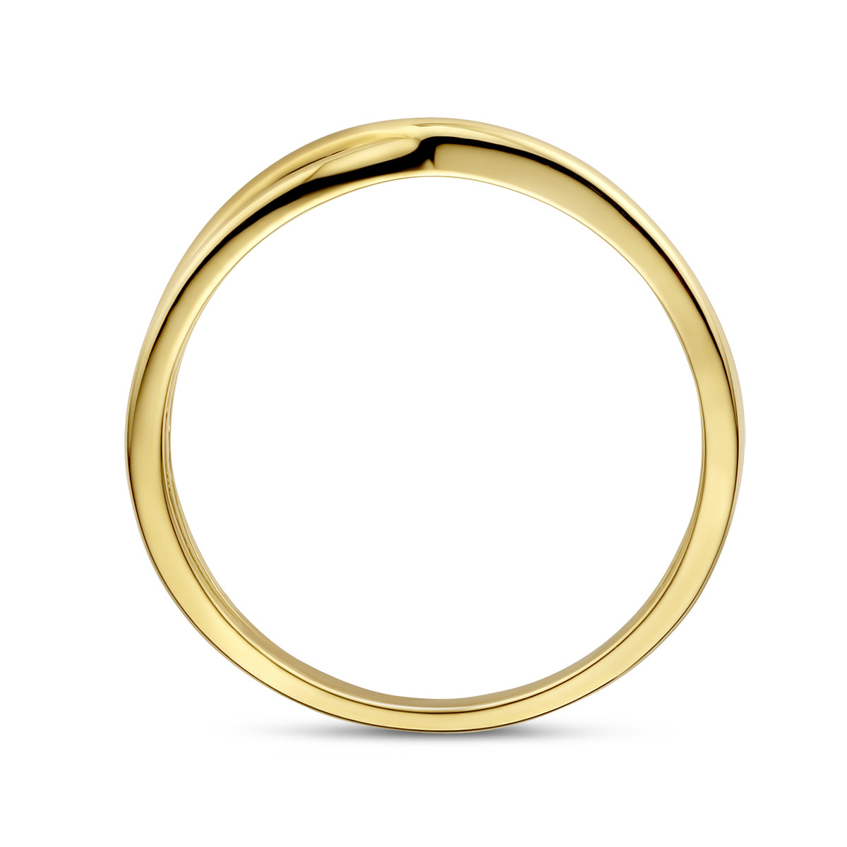 Gladde gouden crossover ring 3.5 mm breed