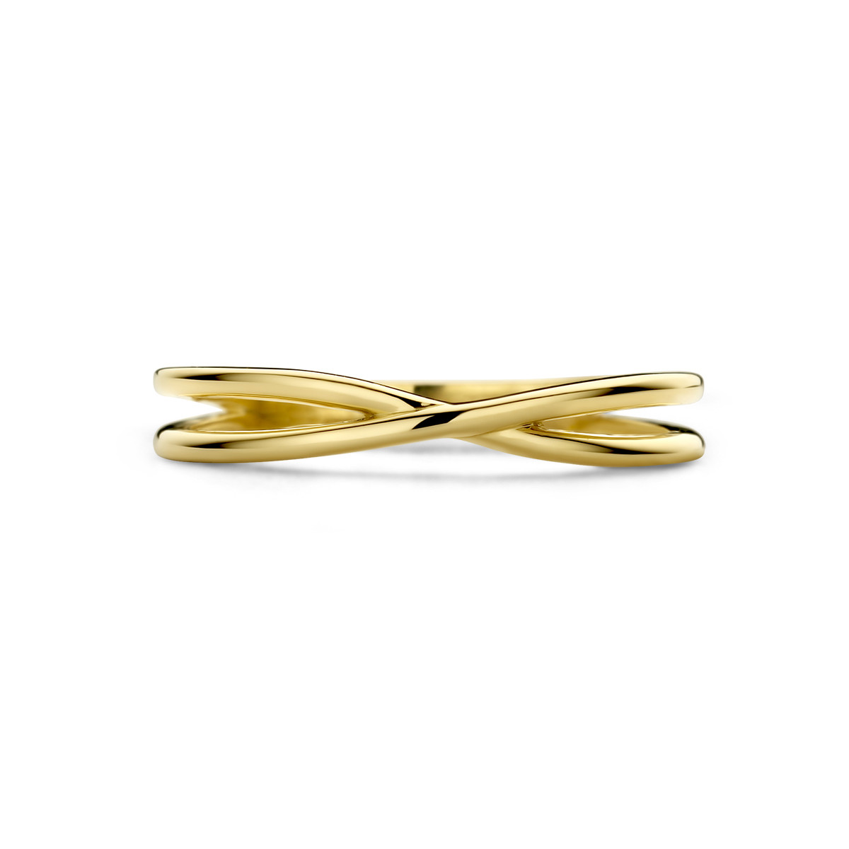Gladde gouden crossover ring 3.5 mm breed