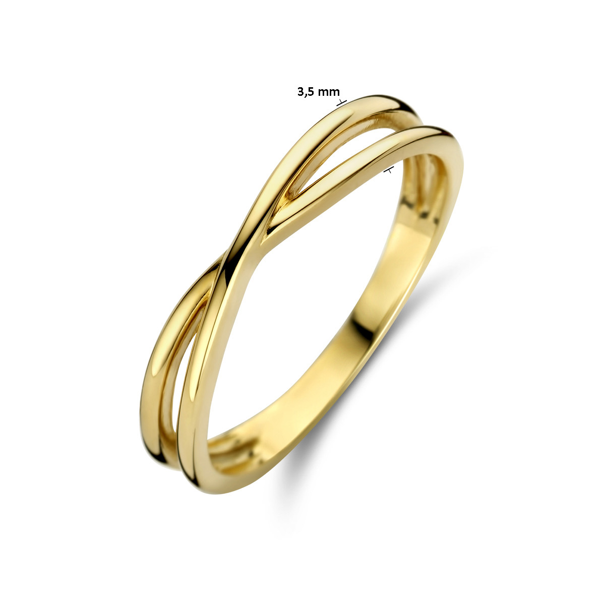 Gladde gouden crossover ring 3.5 mm breed