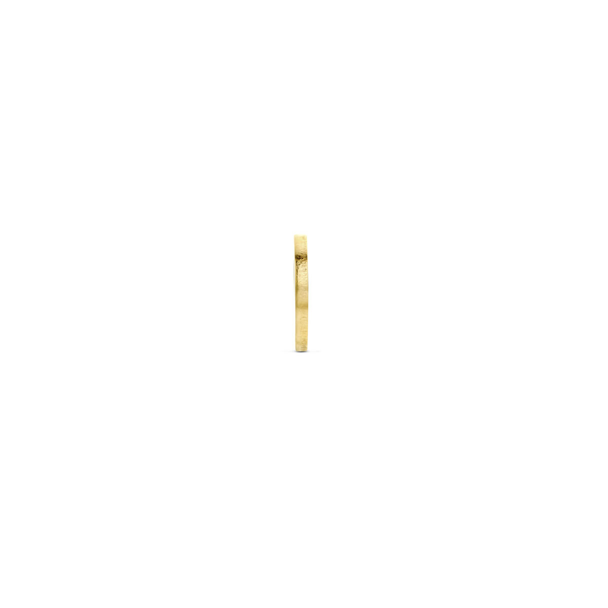 Gladde gouden hartjes hanger met asymmetrisch hartje - Hoogte 7 mm