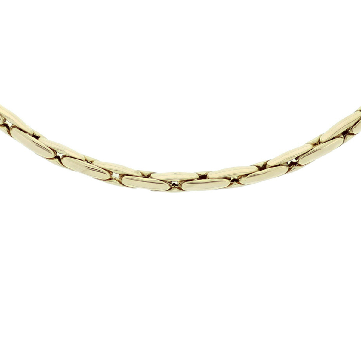 Glanzende 14-karaat gouden cardano schakelketting van 3 mm breed - Lengte 45 cm