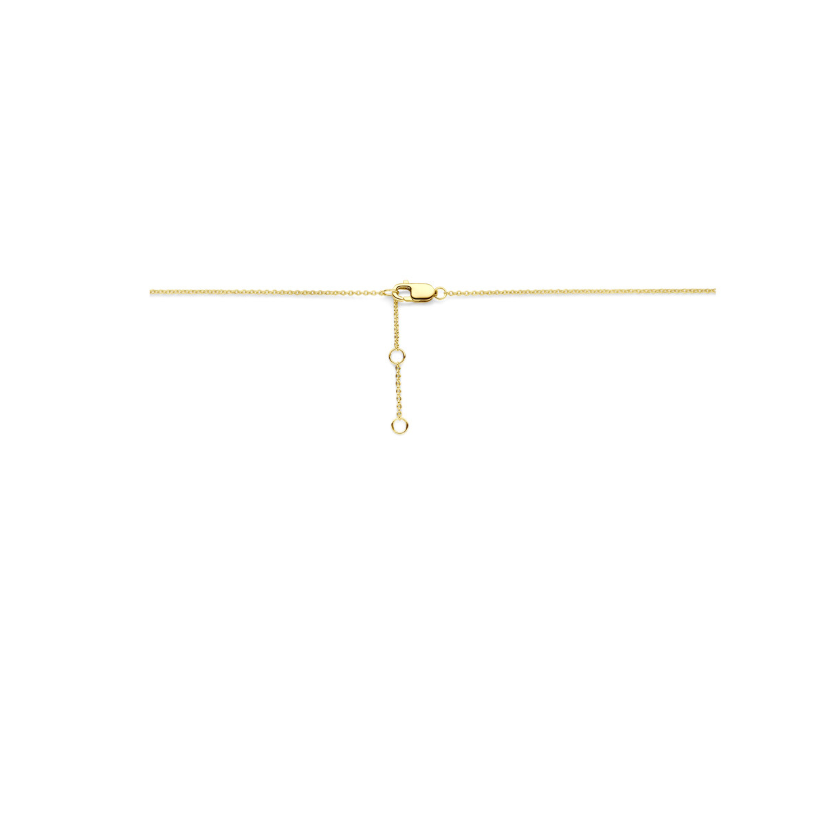 Glanzende 14-karaat gouden ketting met anker en hartvormige diamant hanger 0.09 crt - Lengte 40-42-44 cm