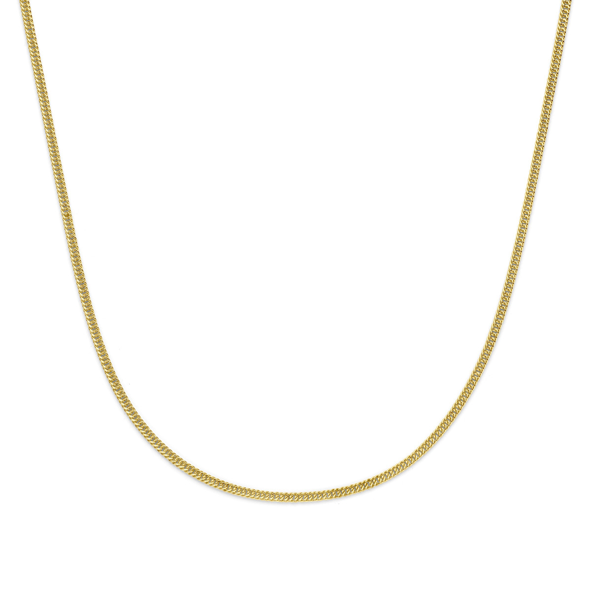 Glanzende 14-karaat gouden schakelketting met gourmetschakel 3 mm breed zilgold - Lengte 45 cm