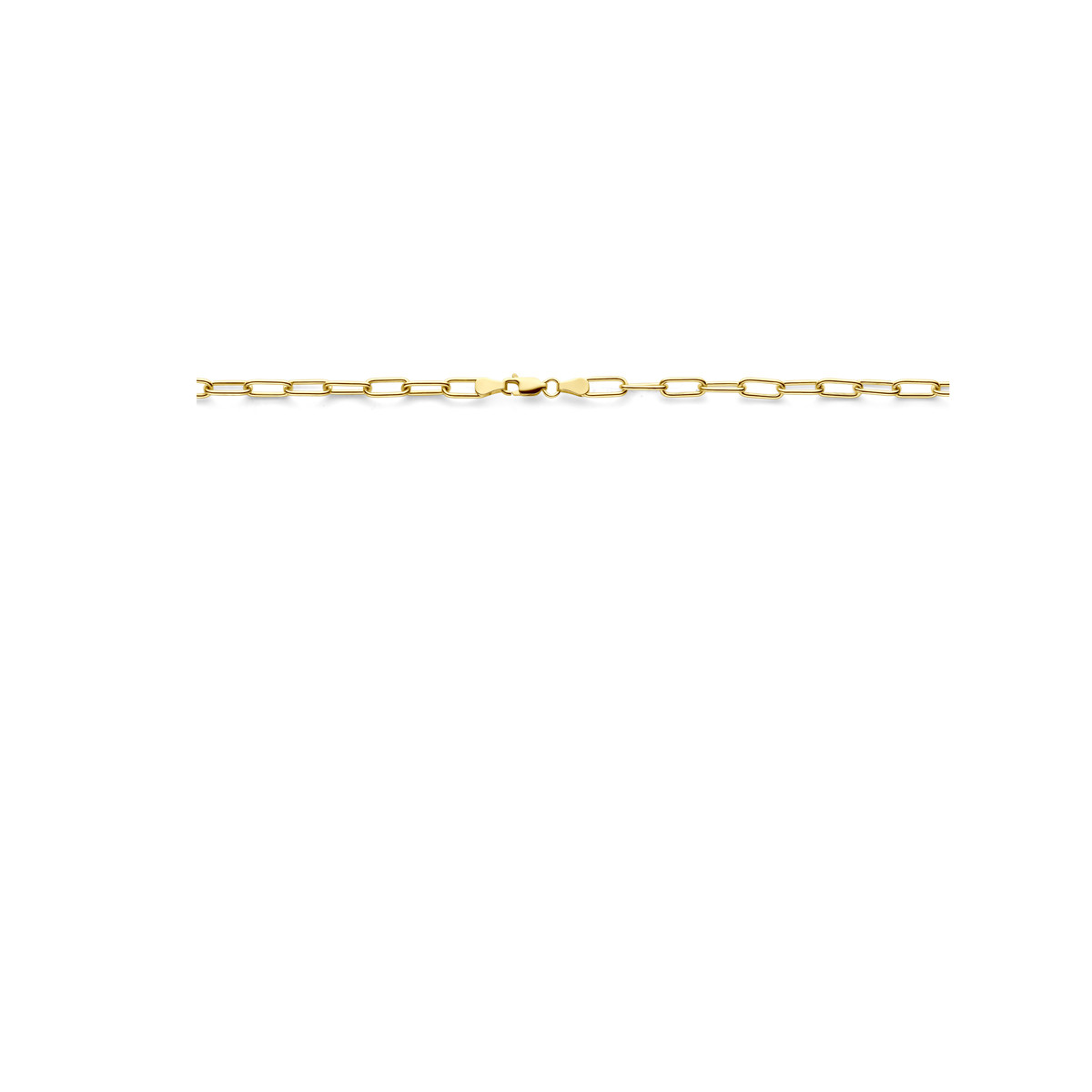 Glanzende 14-karaat zilgold gouden schakelketting met paperclip schakel 4.7 mm breed - Lengte 45 cm