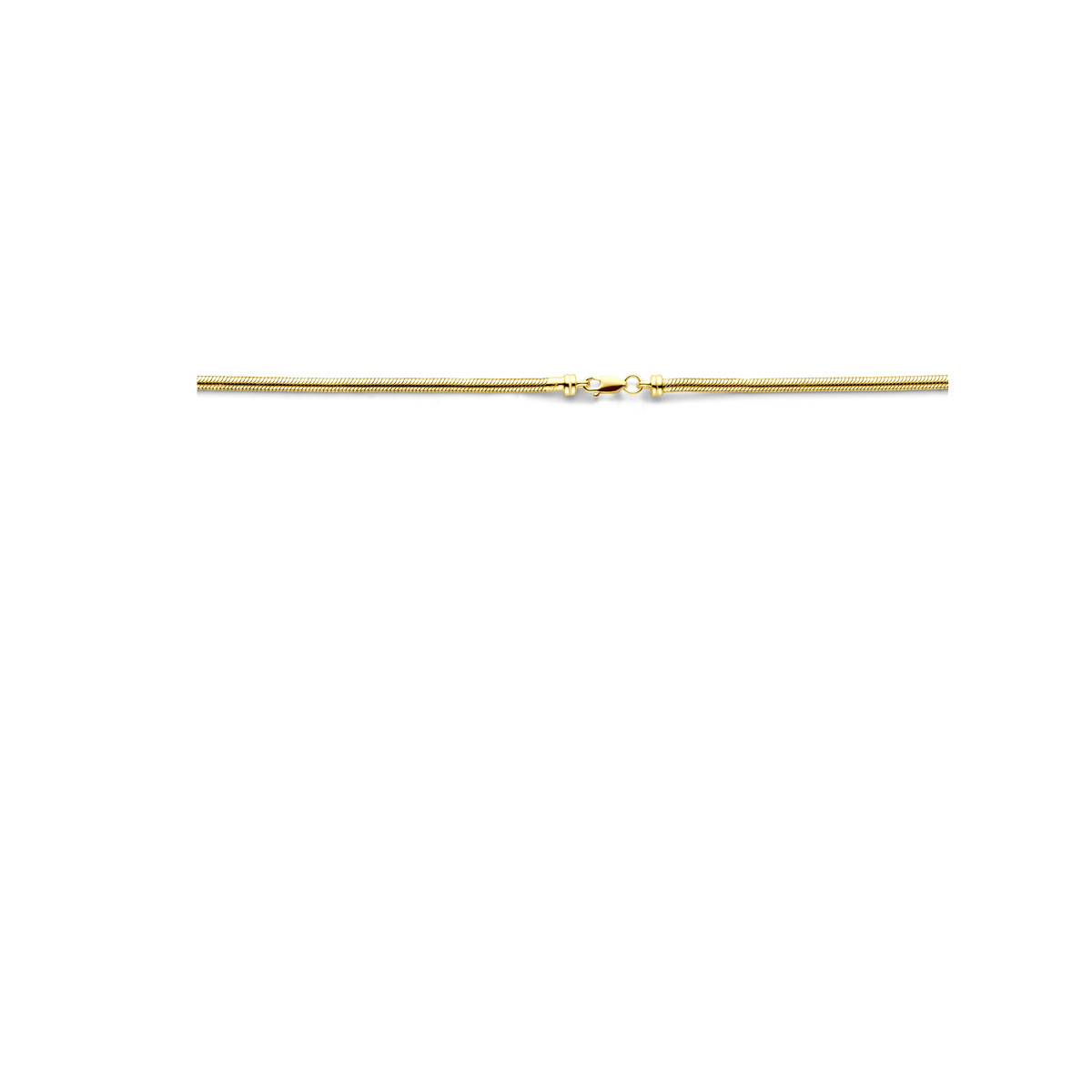 Glanzende 14-karaat zilgold gouden slangenschakelketting 3.3 mm breed - Lengte 45 cm