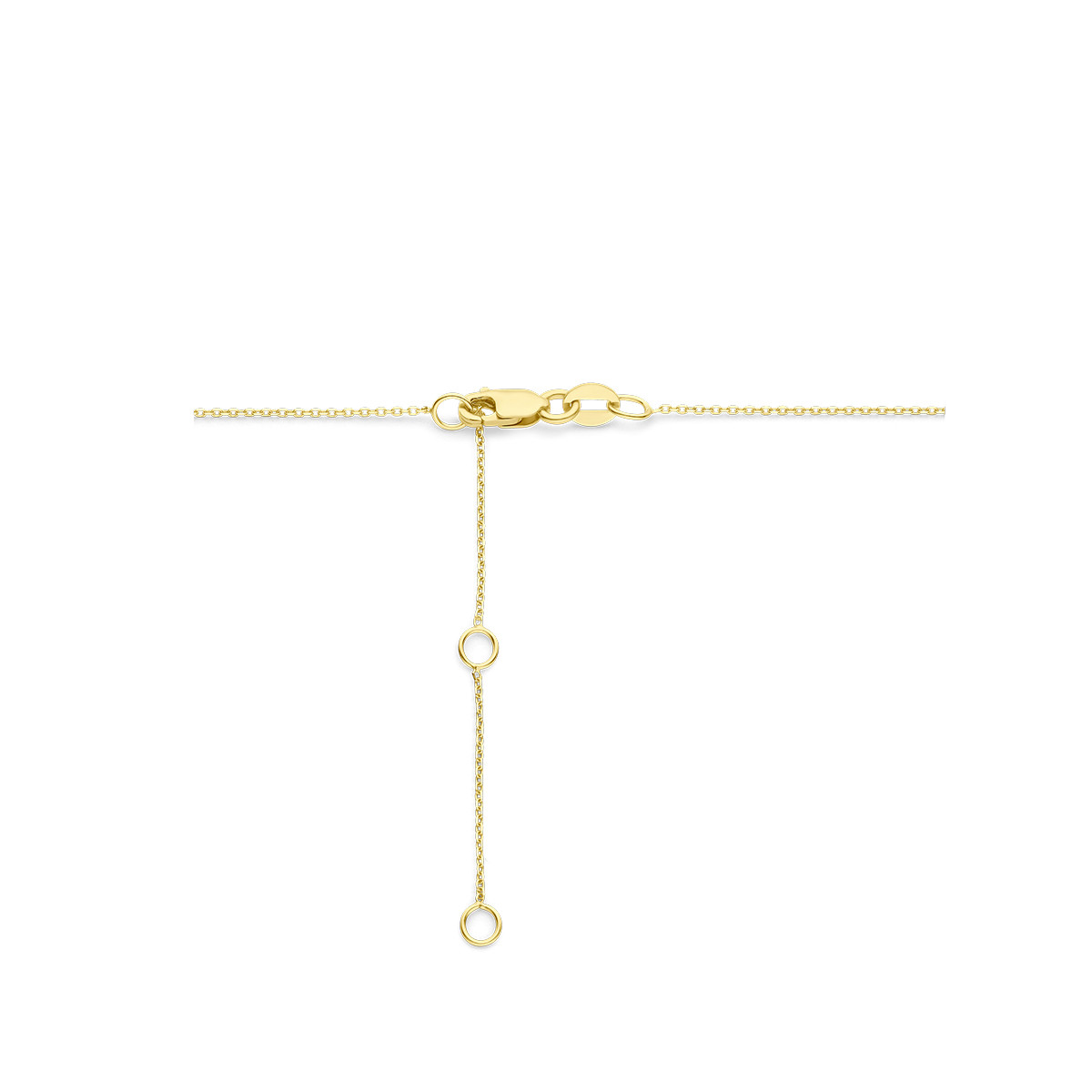 Glanzende 18-karaat gouden ketting met briljant geslepen diamanten hanger 0.10 crt - Lengte 40-42-44 cm