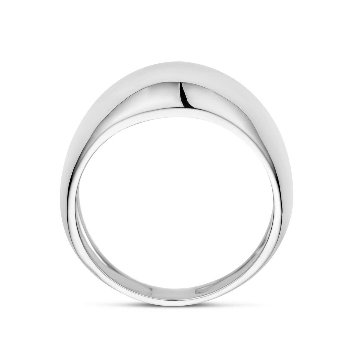 Glanzende 925 zilveren ring in balloon stijl 10 mm breed