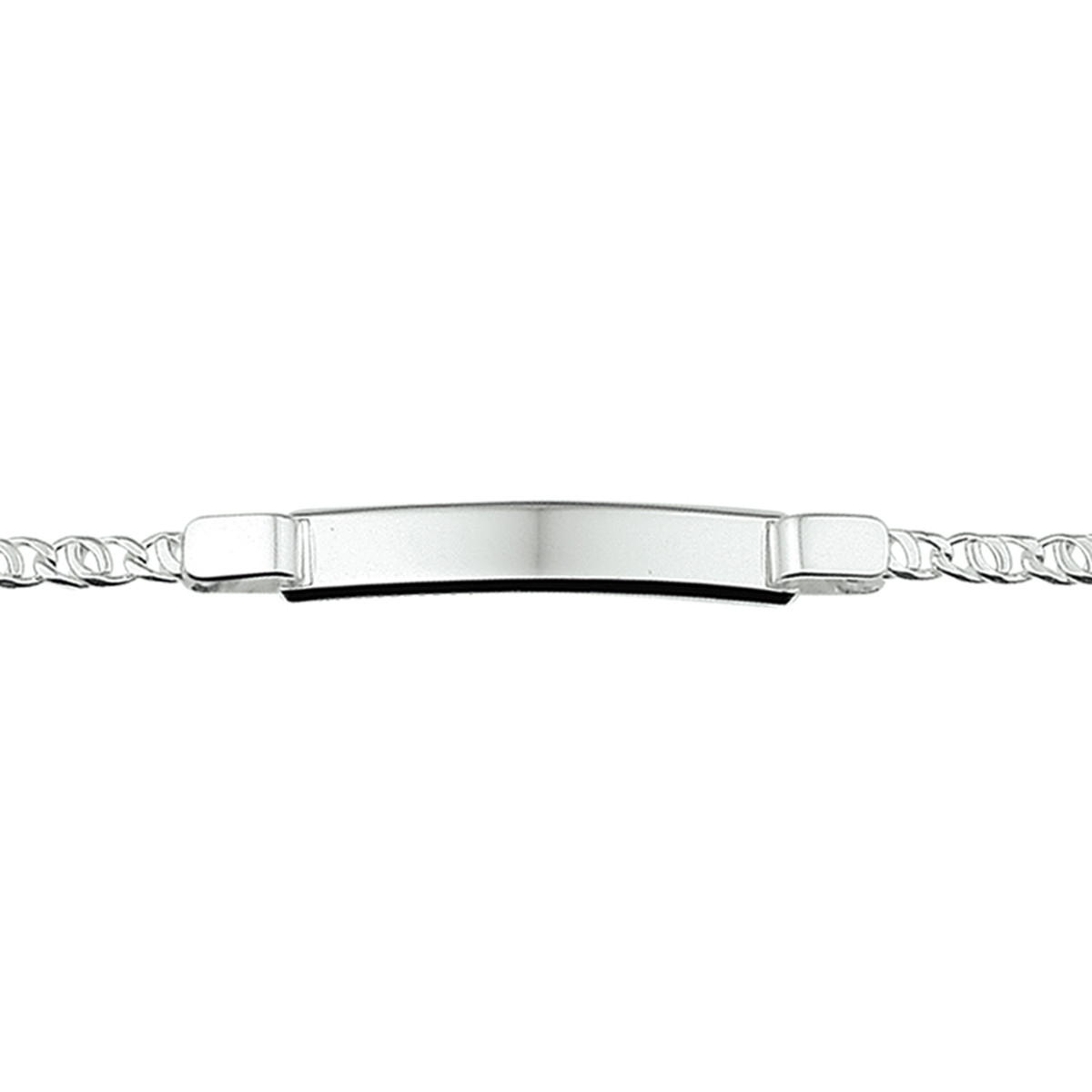 Glanzende zilveren plaatarmband om te graveren - Breedte 6 mm  - Lengte 18 cm