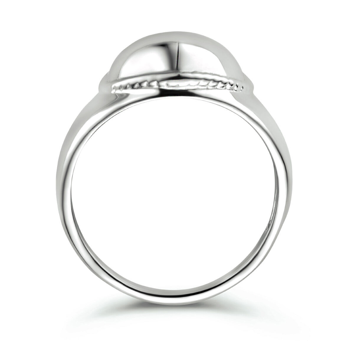 Glanzende zilveren ring met hart