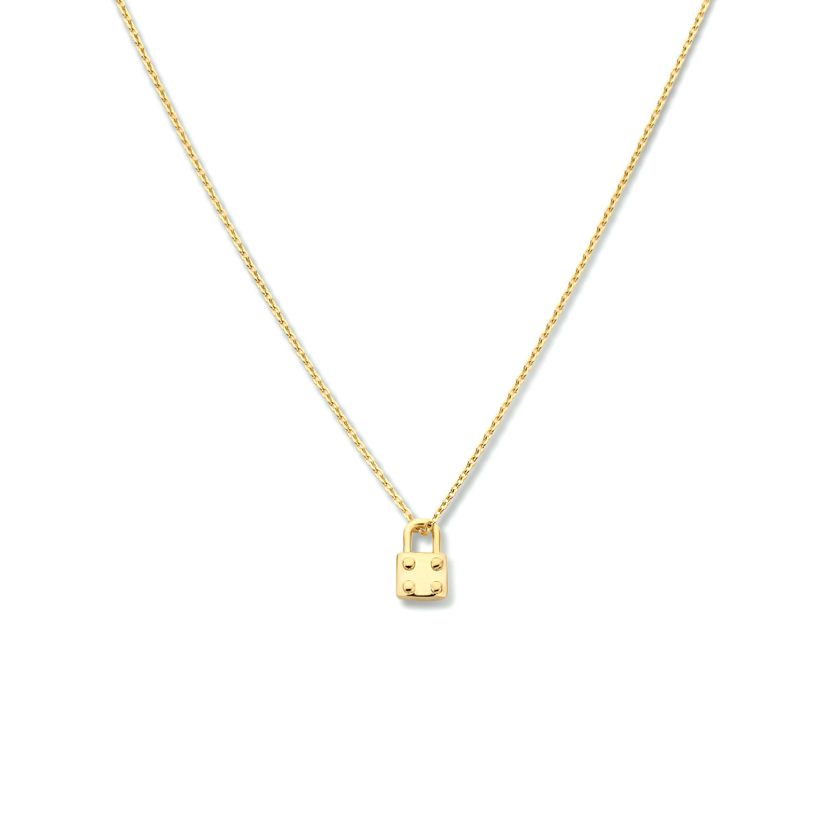 Gold palted ketting met slotjes hanger