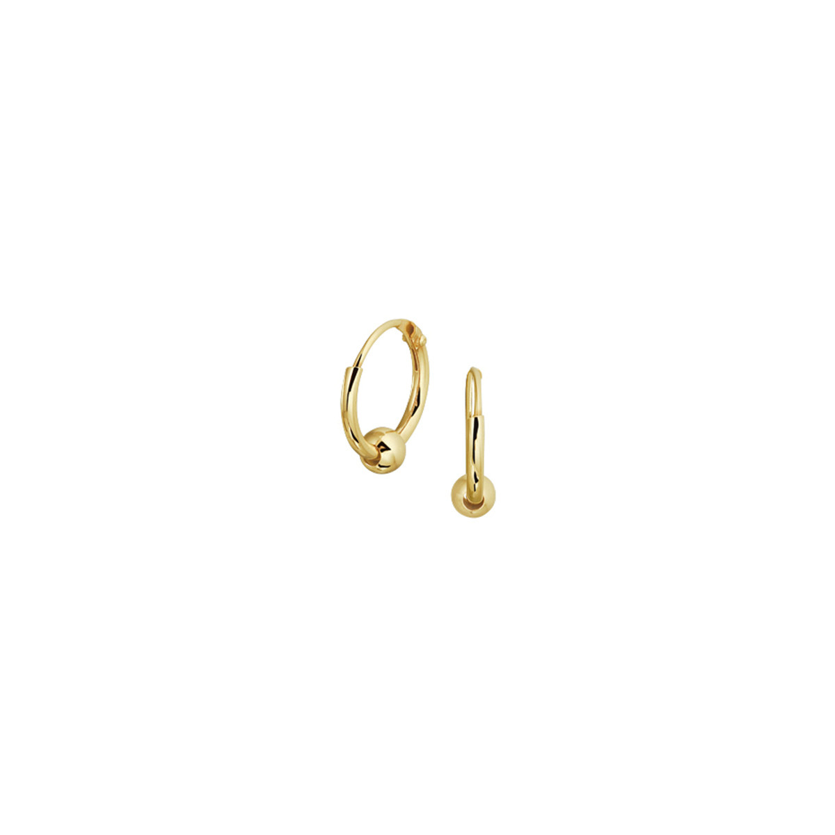 Gold plated creolen met bolletje