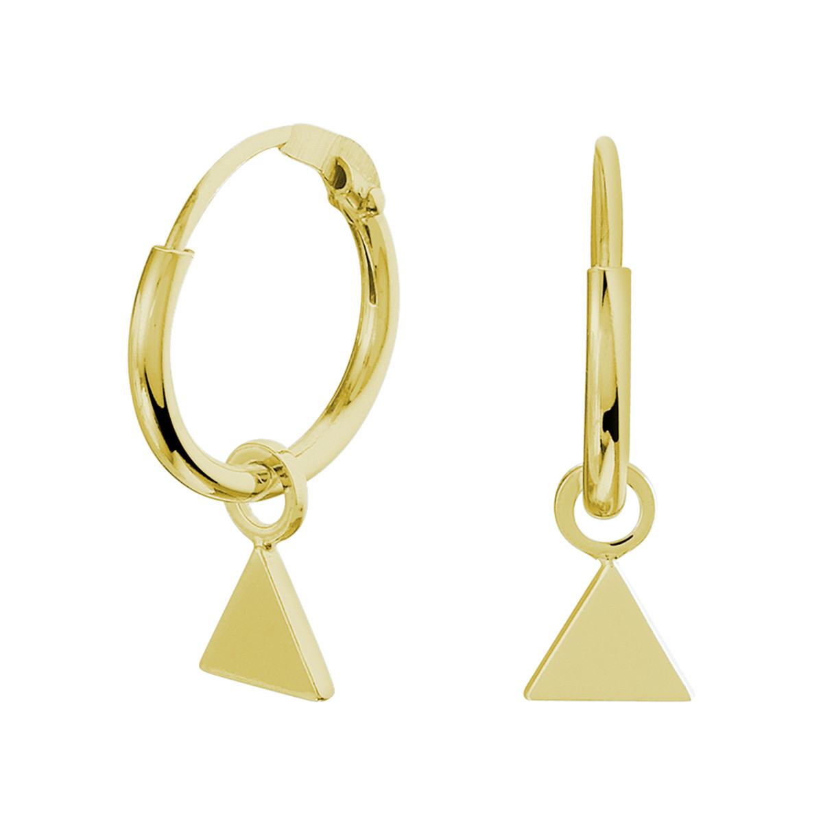 Gold plated creolen met driehoek