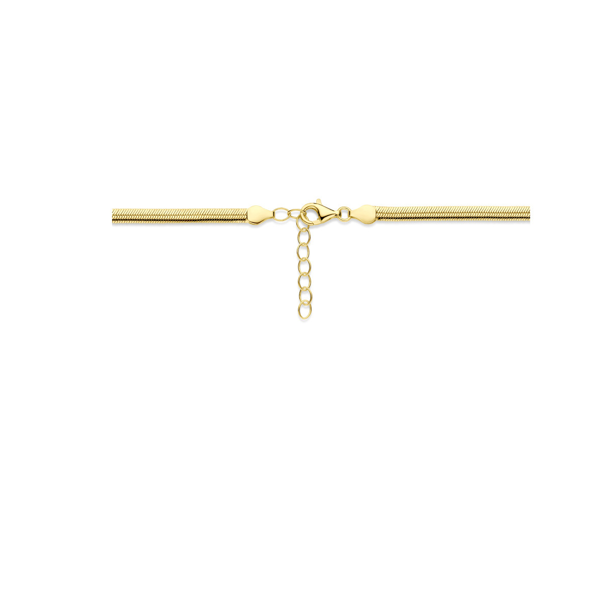 Gold plated dames gourmet schakelketting 4.6 mm breed glanzend - Lengte 40-44 cm