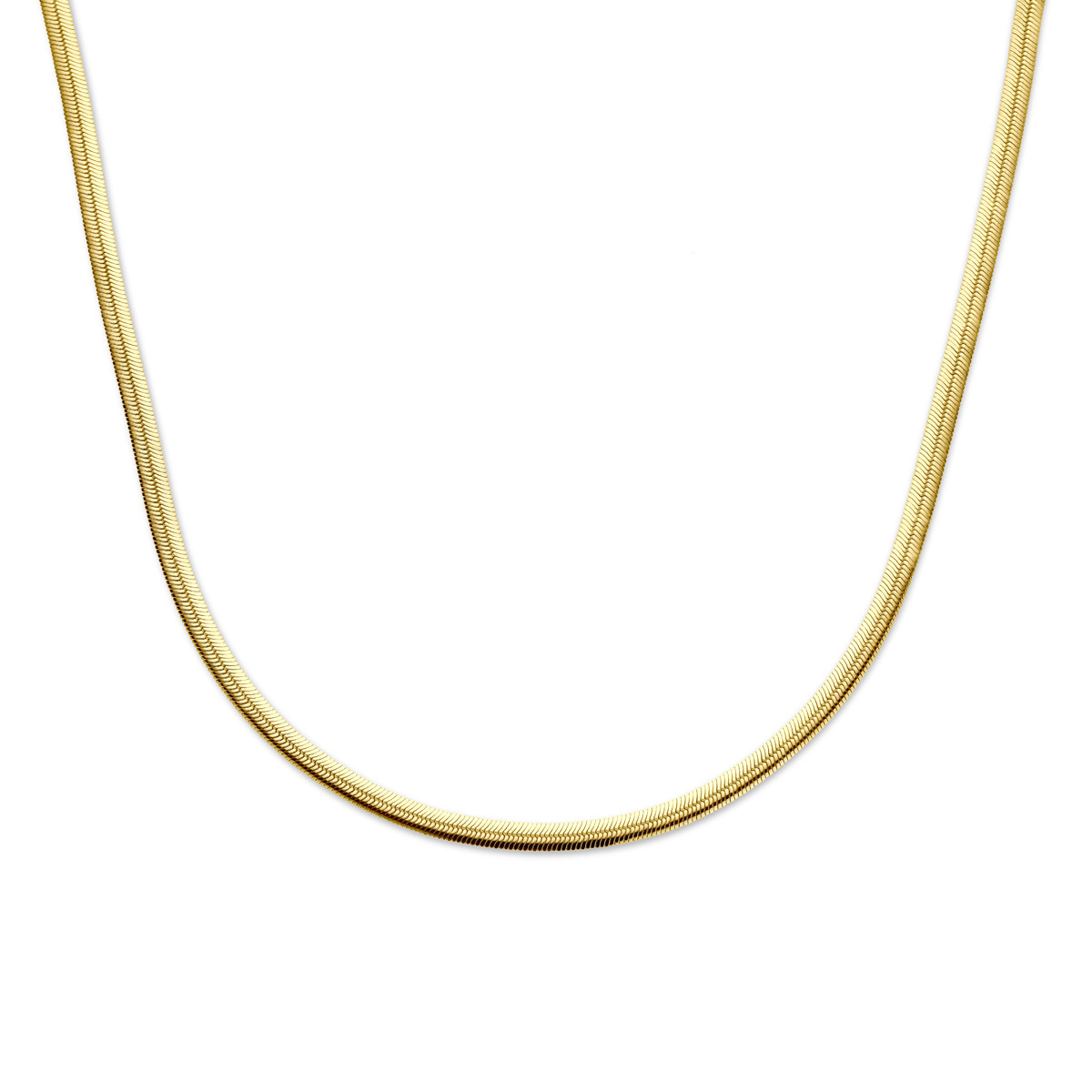 Gold plated dames gourmet schakelketting 4.6 mm breed glanzend - Lengte 40-44 cm