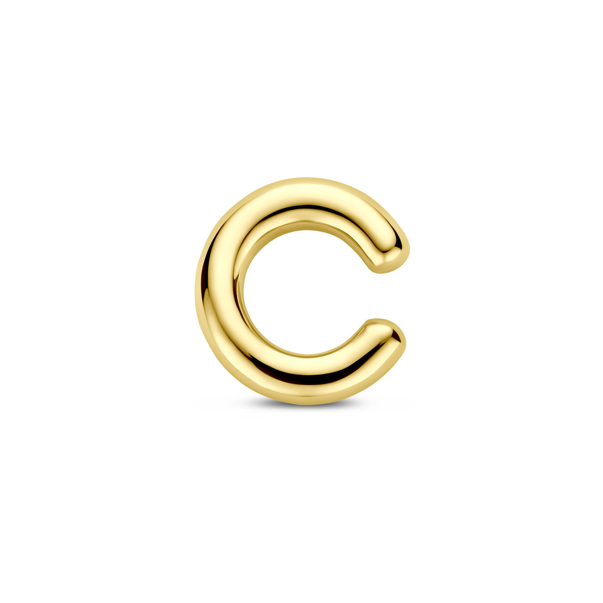 Gold plated goudkleurige earcuff glanzend 4 mm breed - Hoogte 17 mm - Per stuk