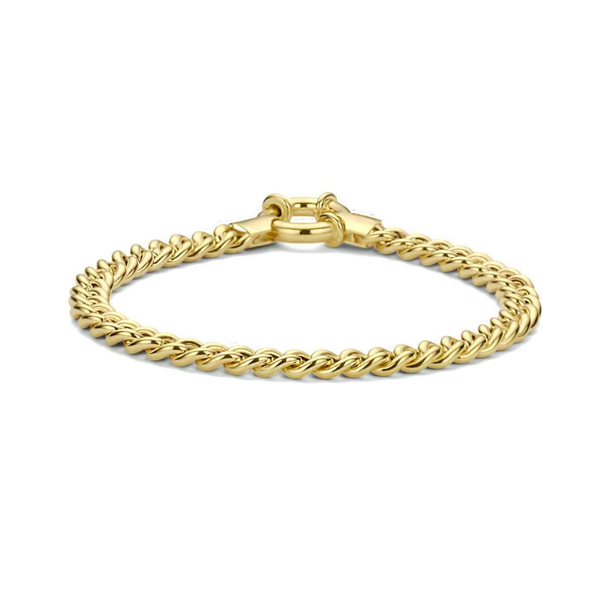 Gold plated gourmet armband 5.8 mm breed - Lengte 19 cm