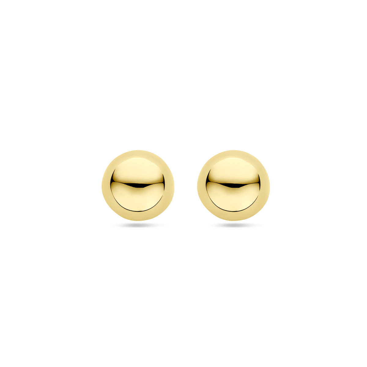 Gold plated halfbolle oorknoppen - Diameter 14 mm