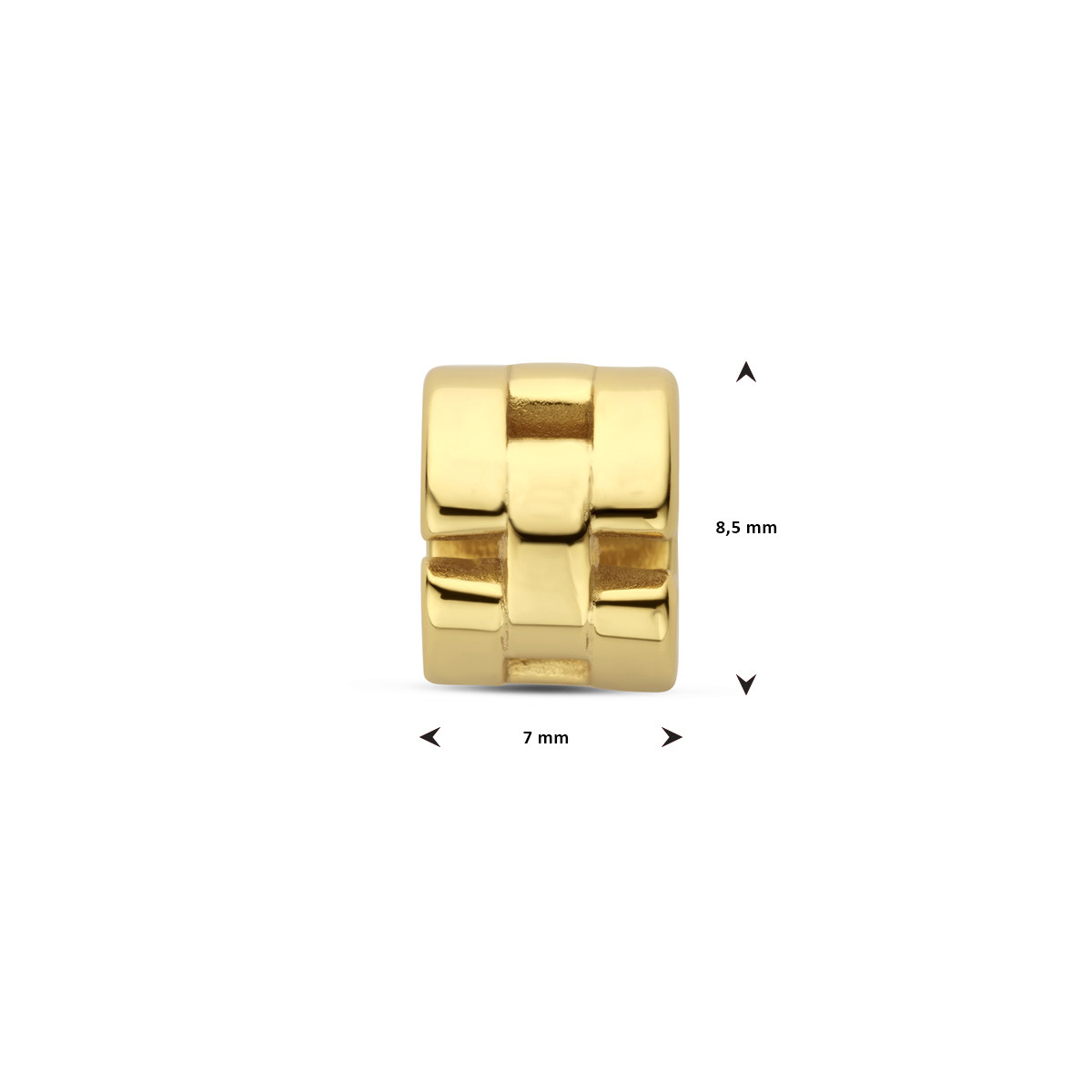 Gold plated hanger schakels glanzend 7 mm breed - Diameter 8.5 mm