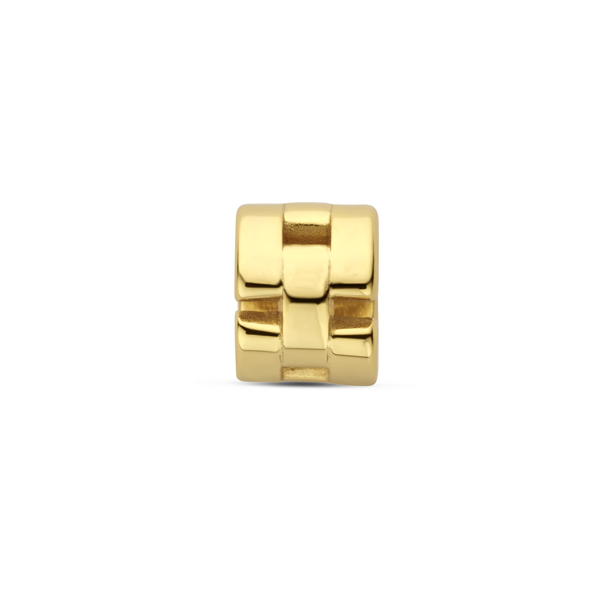 Gold plated hanger schakels glanzend 7 mm breed - Diameter 8.5 mm
