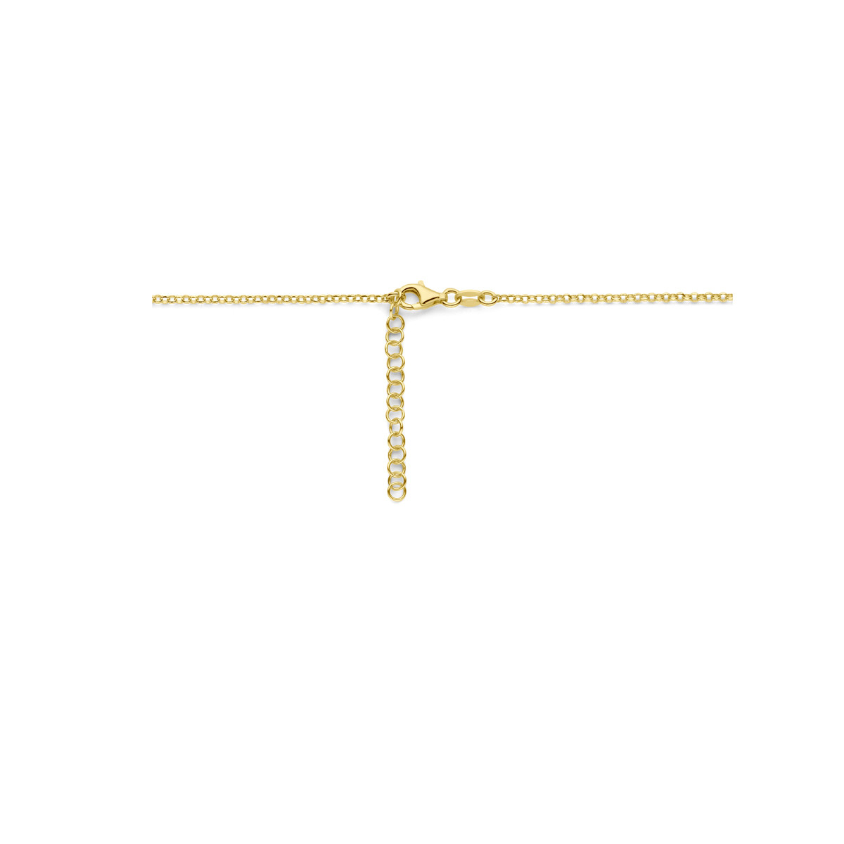 Gold plated hartjes ketting met een rij hartjes van 5 mm - Lengte 41-45 cm