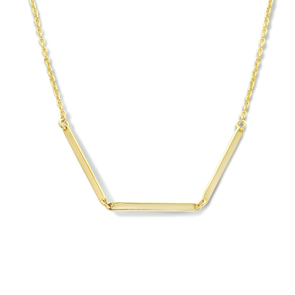 Gold plated ketting met balkjes 1.6 mm - Lengte 40 + 4 cm