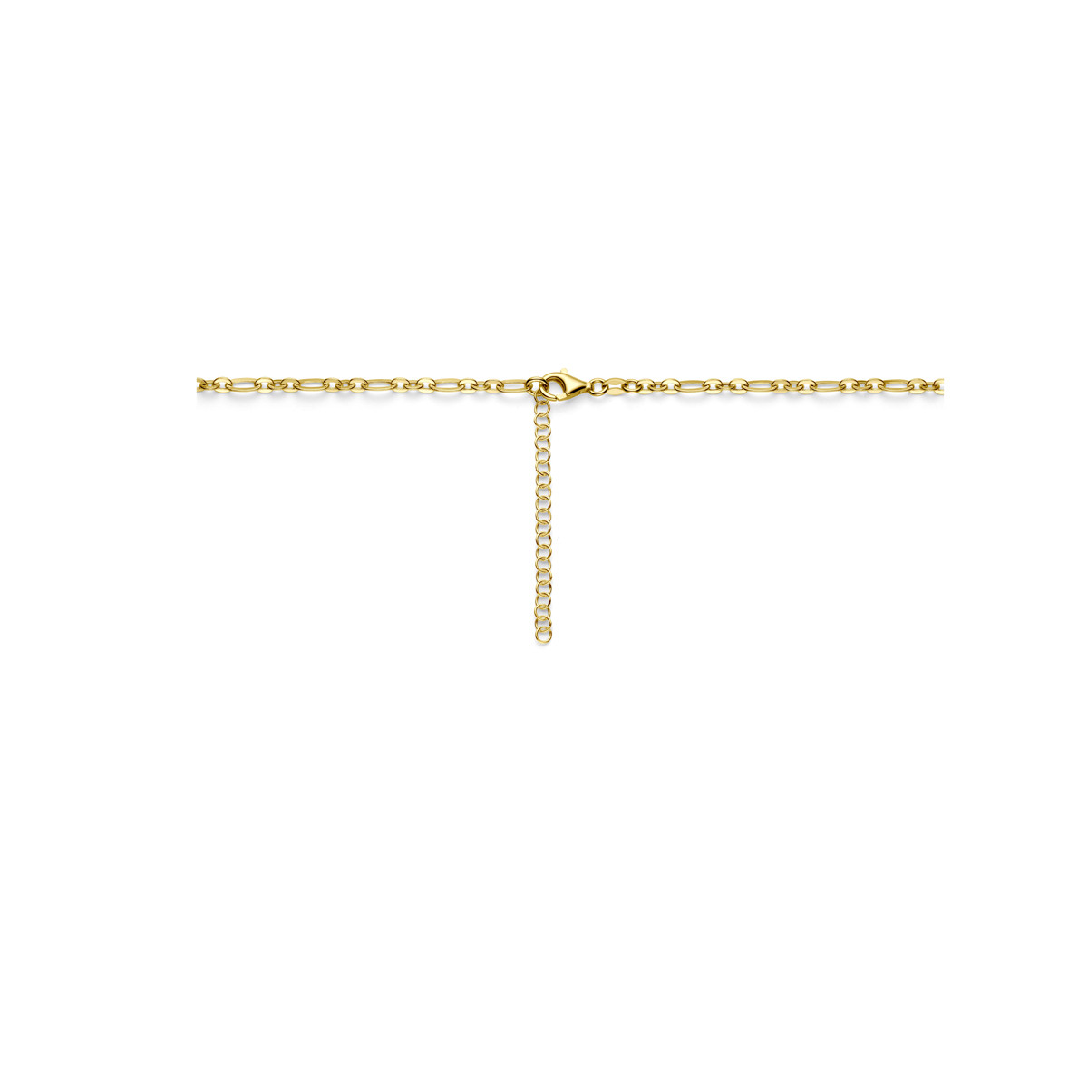 Gold plated ketting met bolletjes, parels en roze jade - Lengte 42-47 cm
