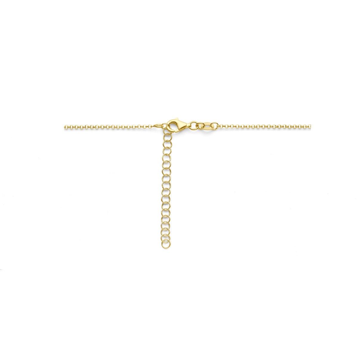 Gold plated ketting met glanzend hartje 9 mm x 10 mm - Lengte 40-45 cm