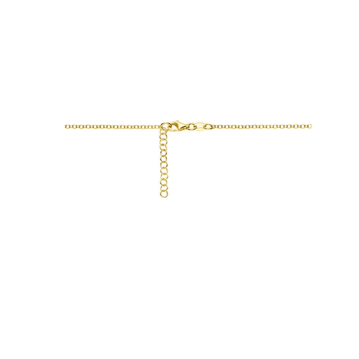 Gold plated ketting met gold plated bolletjes en witte parels - Lengte 42-45 cm