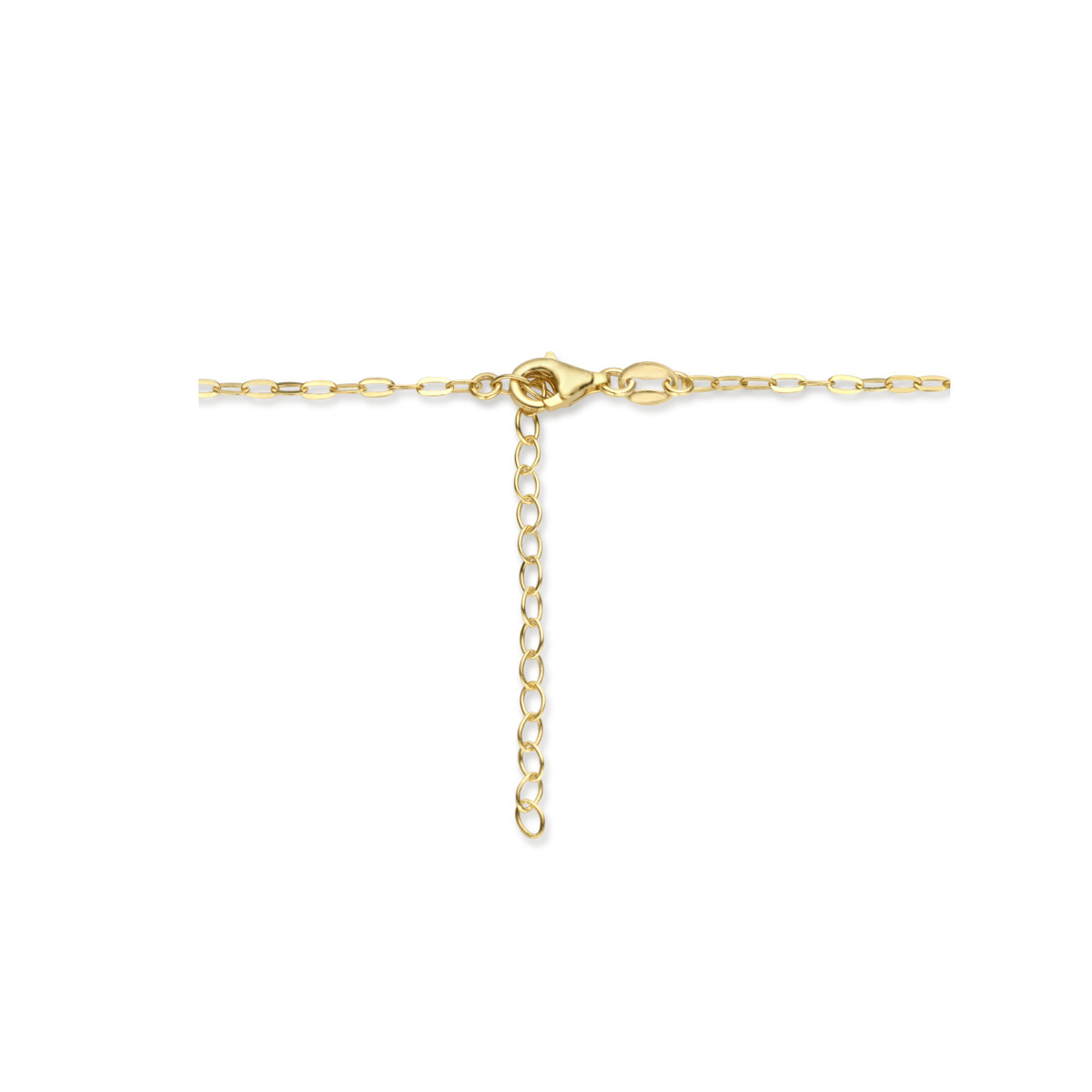 Gold plated ketting met goudkleurige ankerschakels en imitatie parels 1.9 mm breed - Lengte 41-46 cm