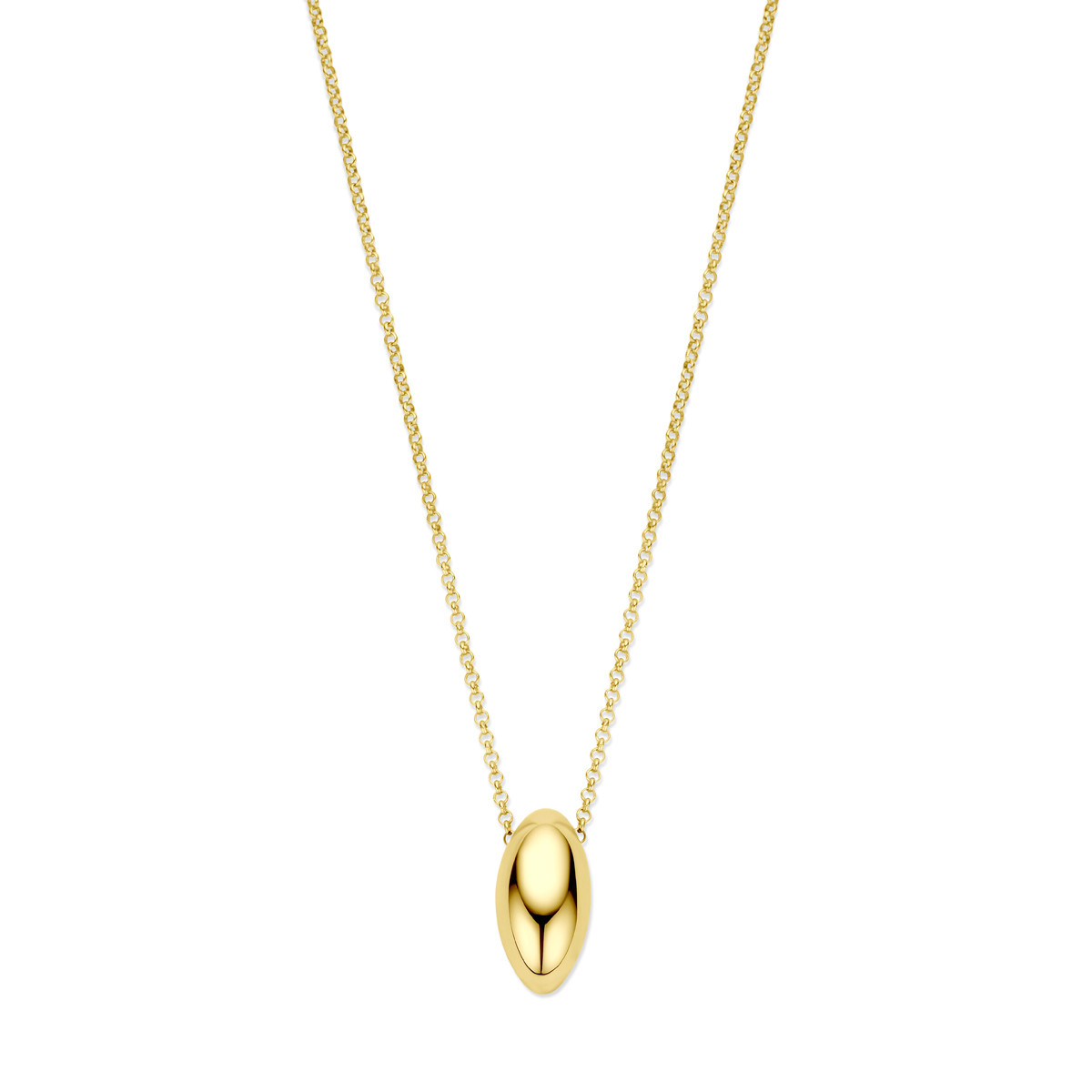 Gold plated ketting met ovale hanger 1.7 mm breed - Lengte 41-45 cm