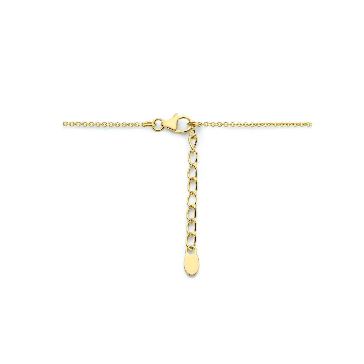 Gold plated ketting met ronde geometrische hanger 15 mm - Lengte 42-45 cm