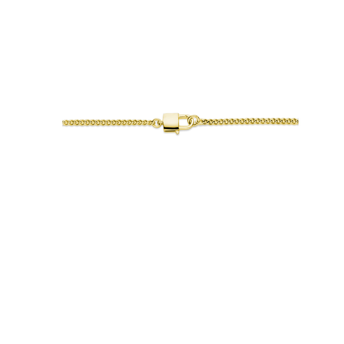 Gold plated ketting met slotjes hanger 17 mm - Lengte 45 cm