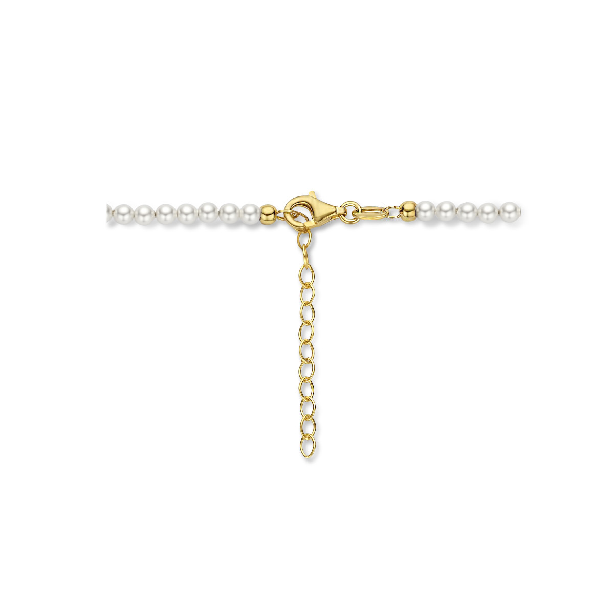 Gold plated ketting met synthetische parels - Lengte 40 + 4 cm