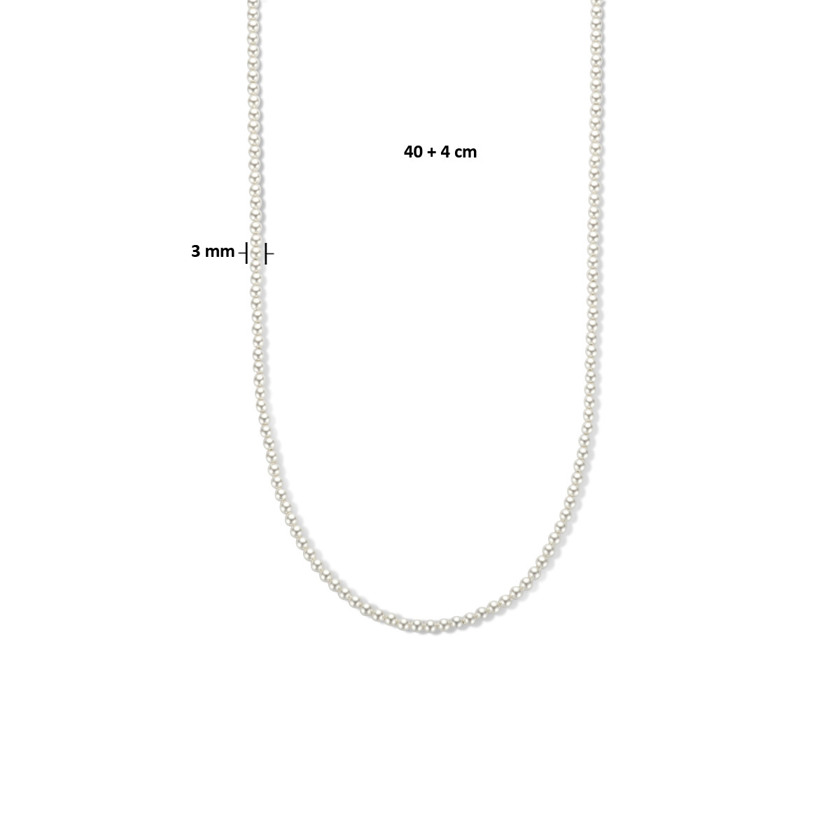 Gold plated ketting met synthetische parels - Lengte 40 + 4 cm