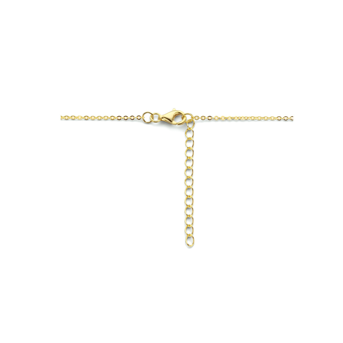 Gold plated ketting met veer hangers 1.3 mm breed - Lengte 40-44 cm