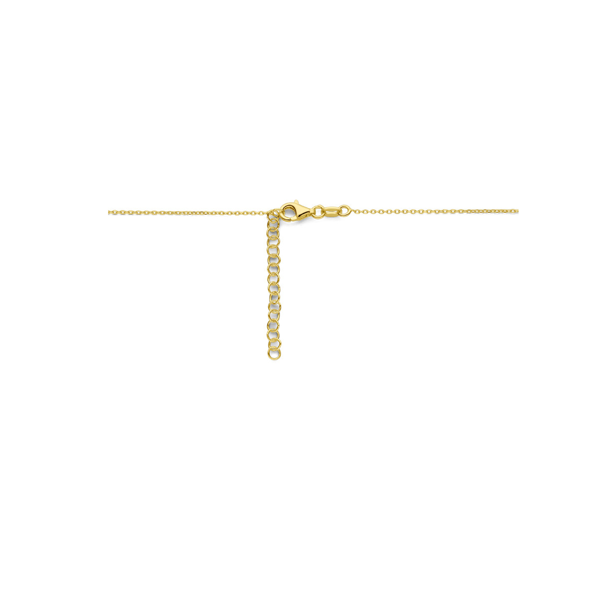 Gold plated ketting met zes hartjes van 5 mm groot - Lengte 41-45 cm