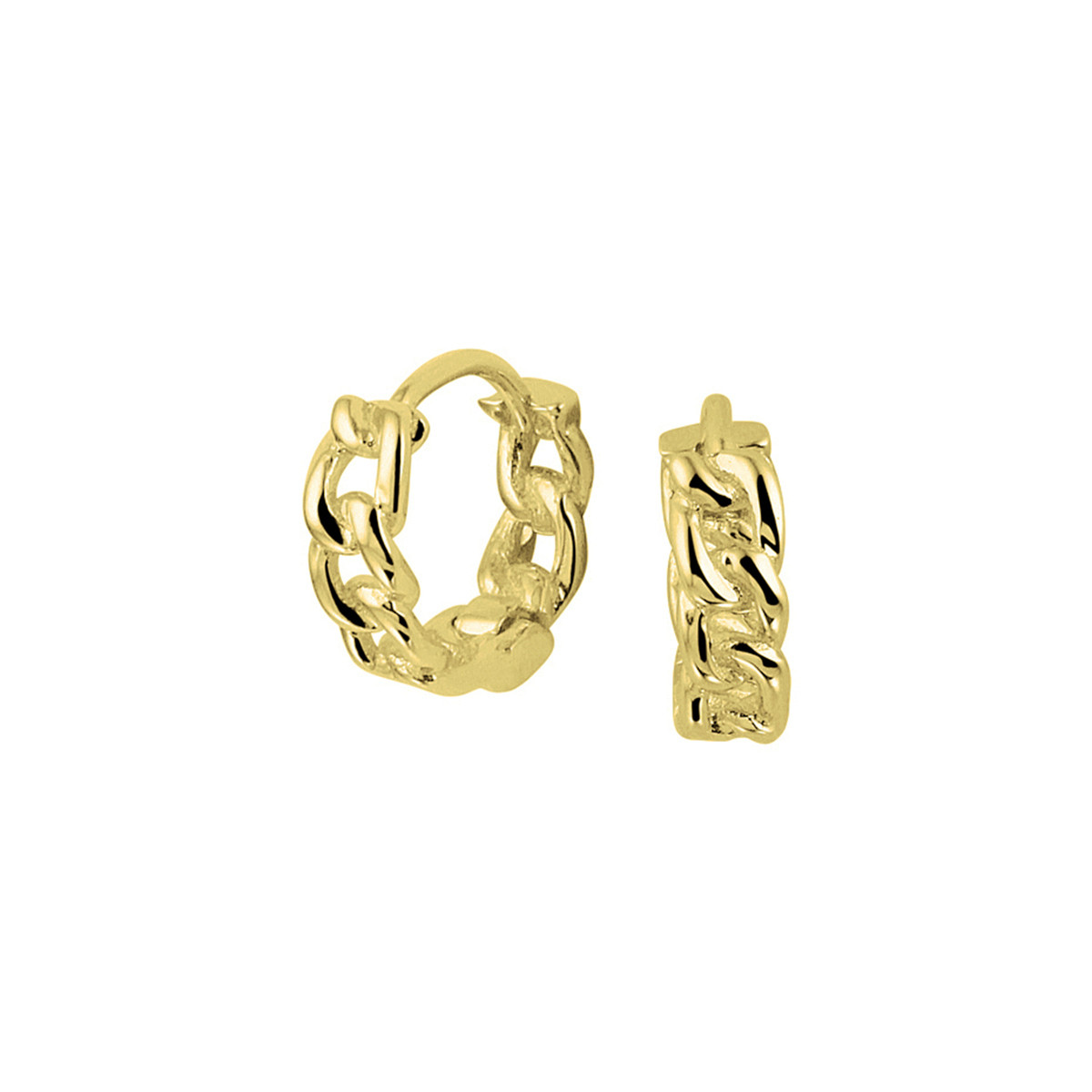 Gold plated oorbellen in schakelvorm