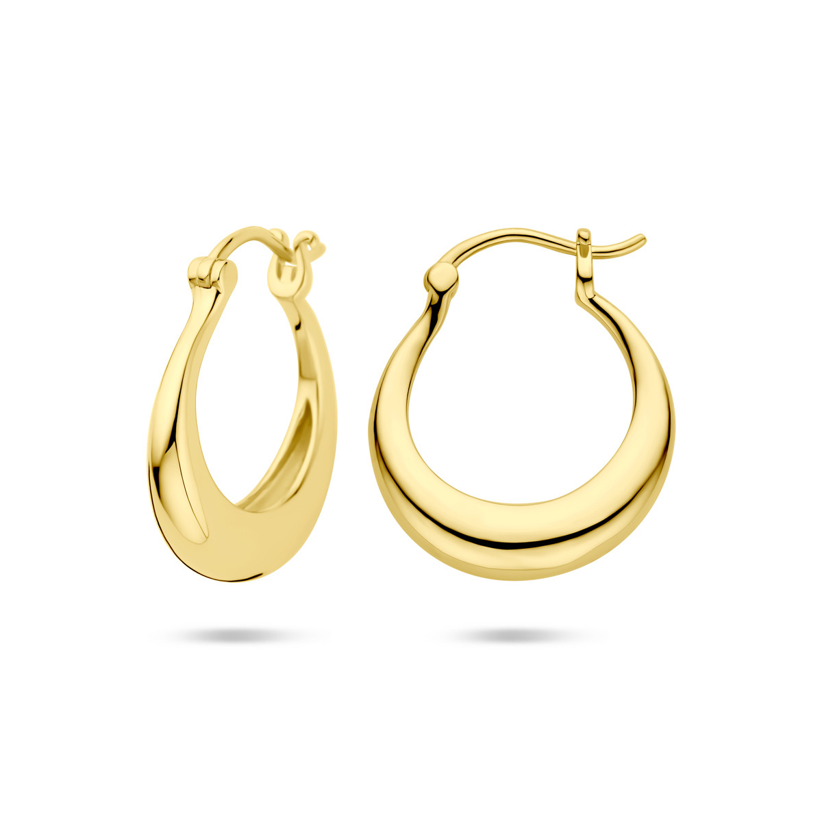Gold plated oorringen met een breedte van 4 mm - Hoogte 21.5 mm