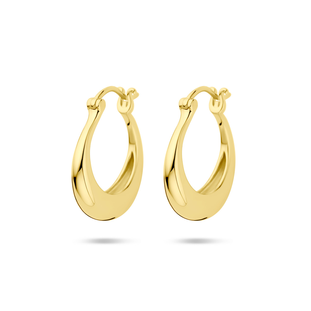 Gold plated oorringen met een breedte van 4 mm - Hoogte 21.5 mm