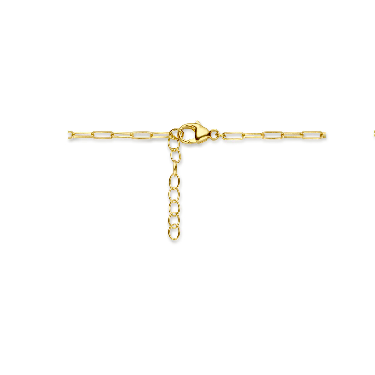 Gold plated paperclip ketting met parels - Lengte 42 + 3 cm