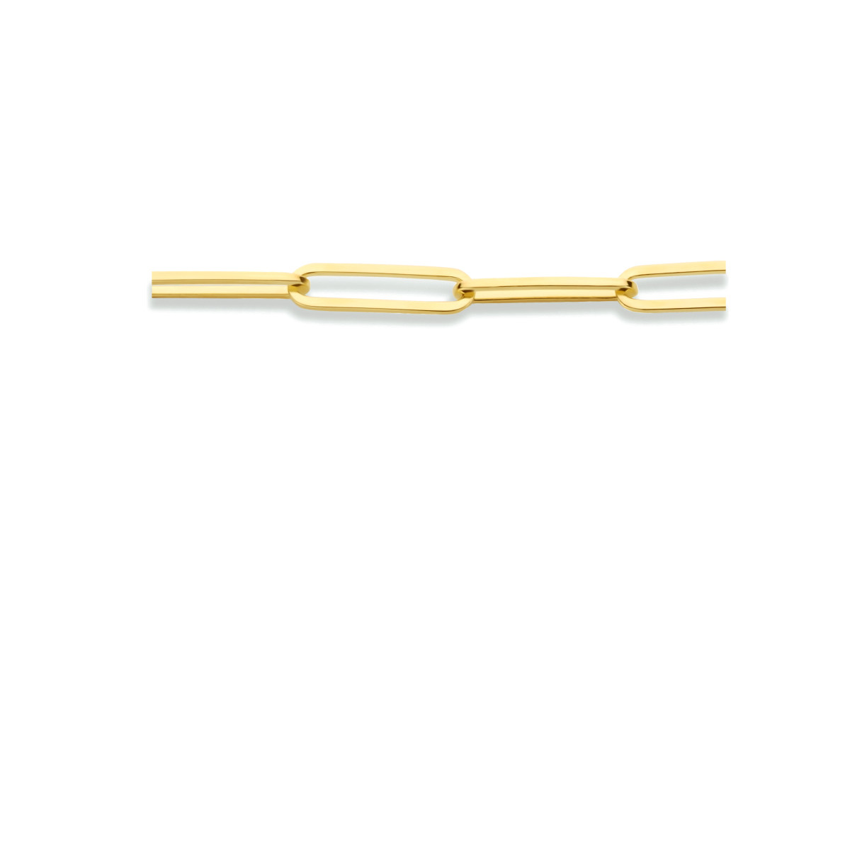 Gold plated paperclip ketting met slot - Lengte 47 cm