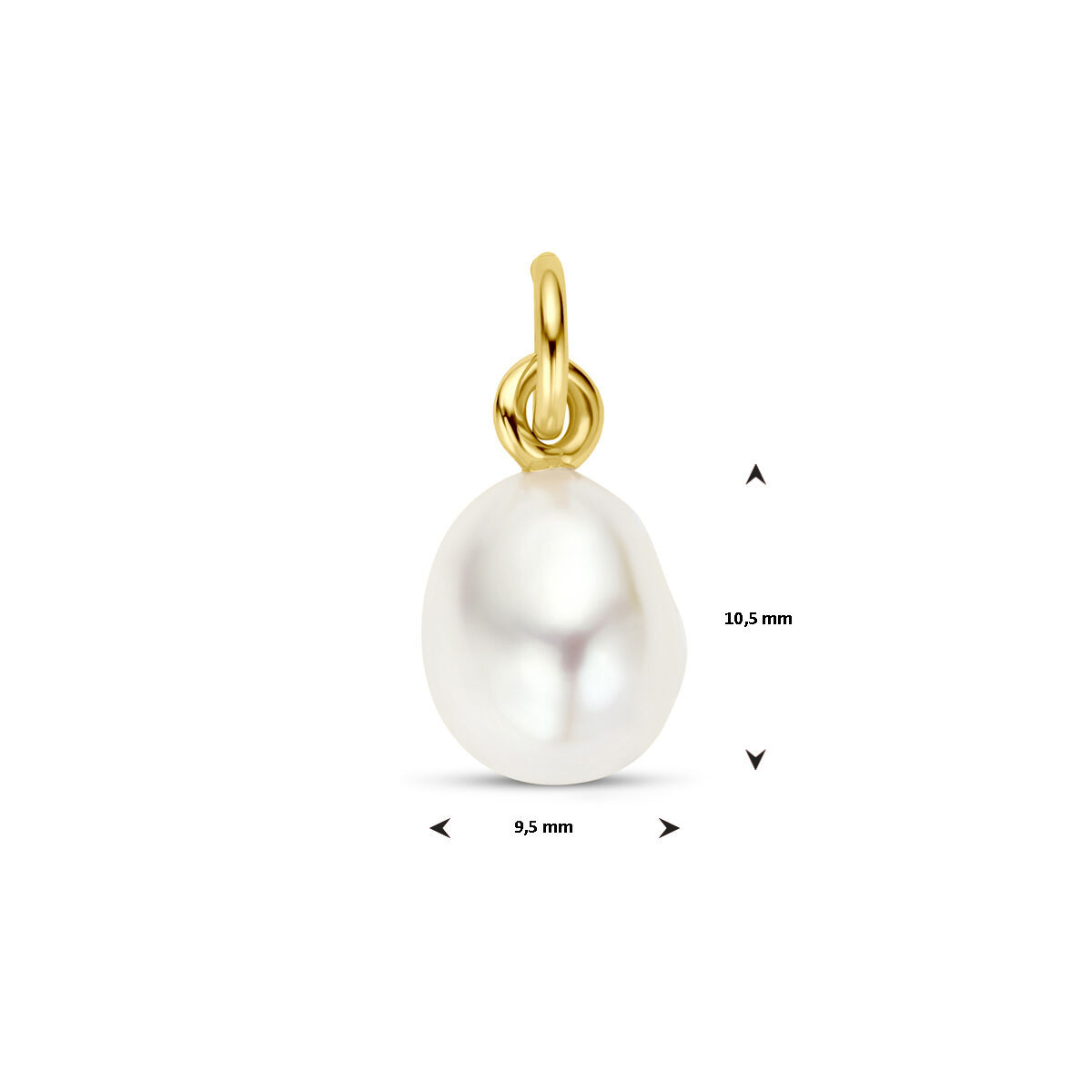 Gold plated parelhanger 9.5 mm x 10.5 mm
