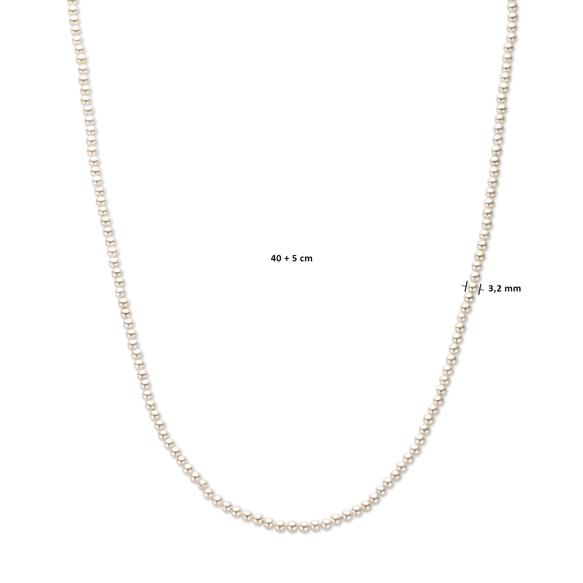 Gold plated parelketting van 3.2 mm breed - Lengte 40-45 cm