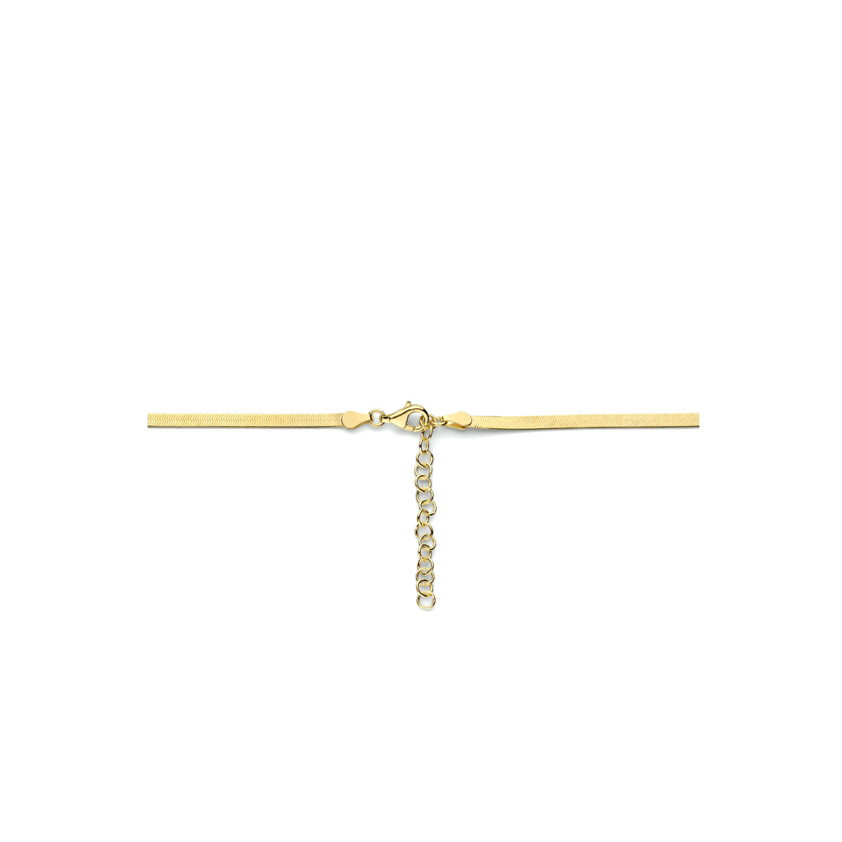 Gold plated platte gourmet schakelketting 3.3 mm - Lengte 40 + 5 cm
