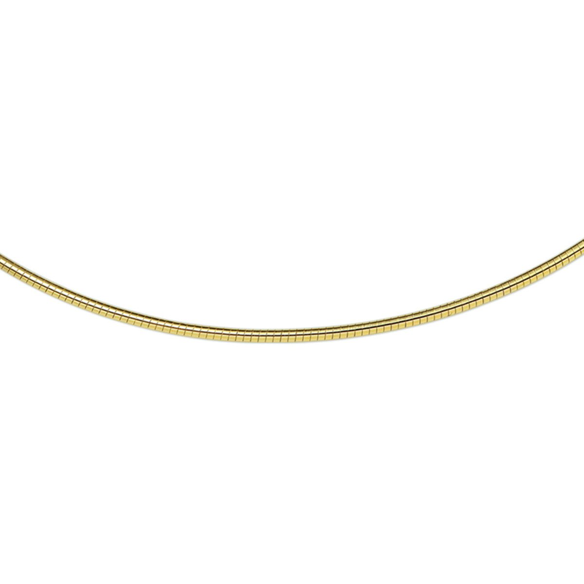Gold plated ronde omega ketting 1.5 mm