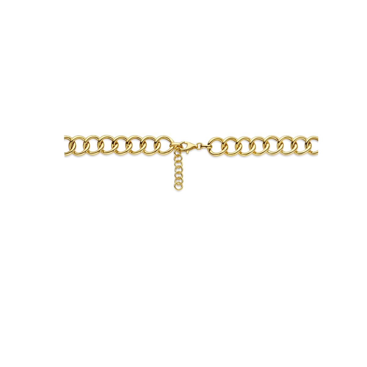 Gold plated schakelketting met grote open gourmetschakels van 13.5 mm breed - Lengte 42-45 cm