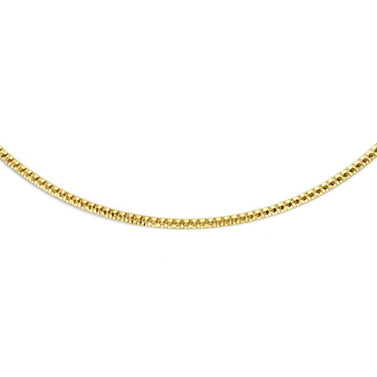 Goud gediamanteerde omega schakelketting 14-karaat - Lengte 45 cm