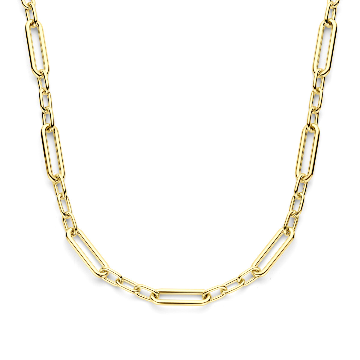 Gouden 14-karaat ankerschakelketting met glanzende afwerking breedte 11 mm - Lengte 43-46 cm