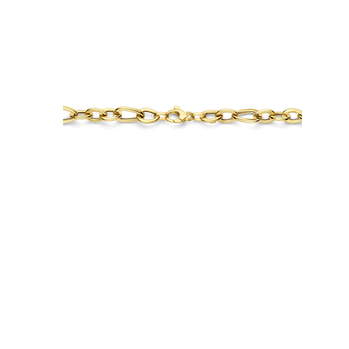 Gouden 14-karaat glanzende ankerschakelketting zonder stenen - Lengte 45 cm