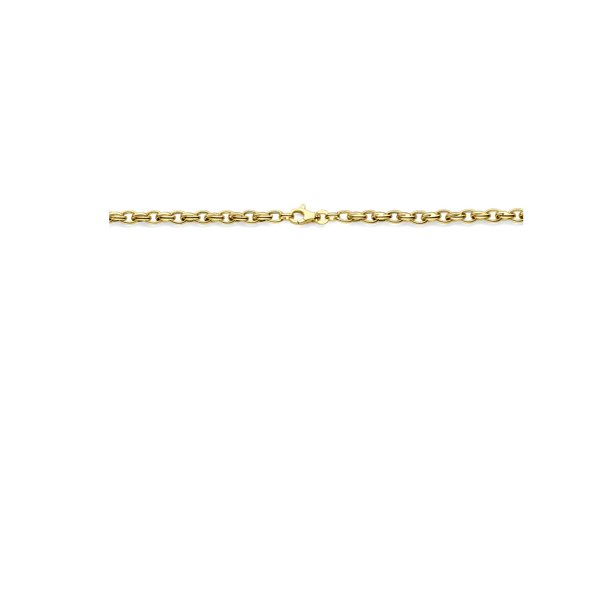 Gouden 14-karaat glanzende schakelketting met ovale schakels 5 mm breed - Lengte 45 cm